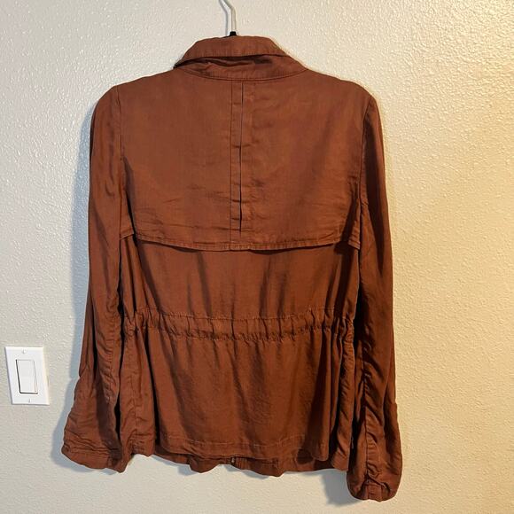Cartonnier Anthropologie Anorak Utility Cargo Jacket Rust Orange Size 4 - Picture 4 of 5